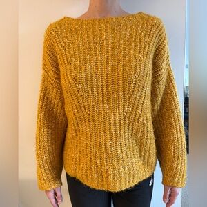 Massimo Dutti Mustard Yellow Wool Sweater
